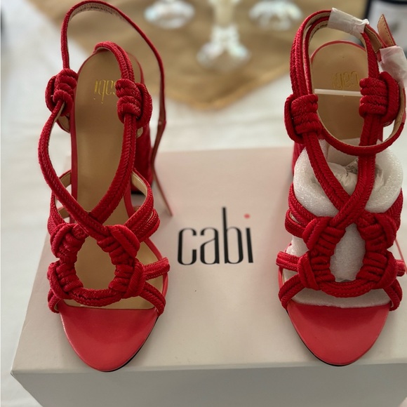 CAbi Tiptoe Sandal in hibiscus red sz 7 - Picture 3 of 7
